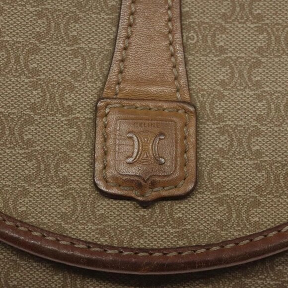 CELINE Macadam Canvas Shoulder Bag PVC Beige Gold - Picture 10 of 15